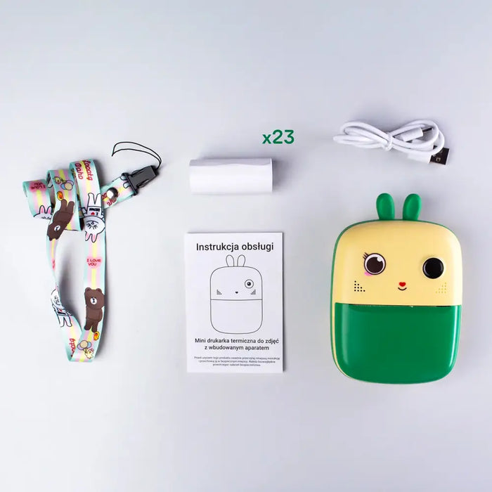 Mini Thermal Printer for Kids with Camera and Camcorder - Green - Photo accessories<<<HurtelXML