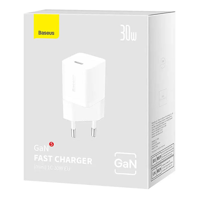 Mini wall charger Baseus GaN5 30W (white) - mains chargers<<<Chargers<<<GSM Accessories<<<InnproXML