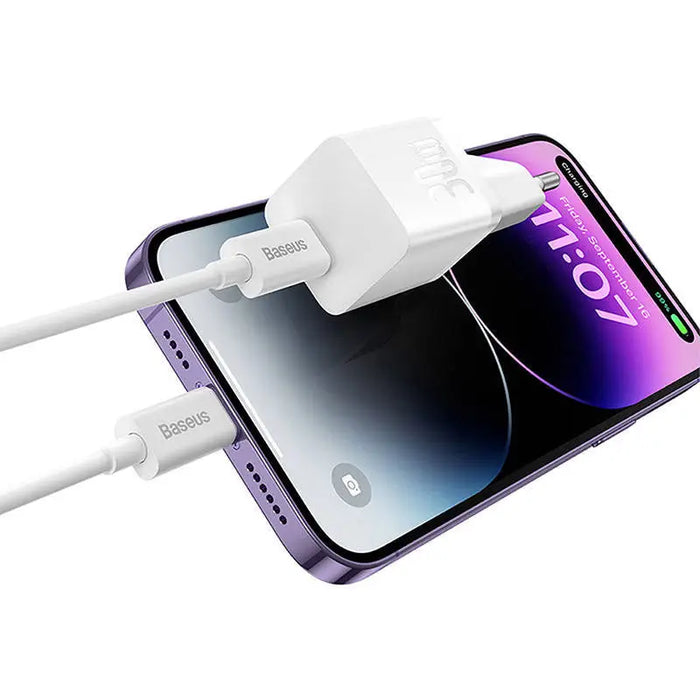 Mini wall charger Baseus GaN5 30W (white) - mains chargers<<<Chargers<<<GSM Accessories<<<InnproXML