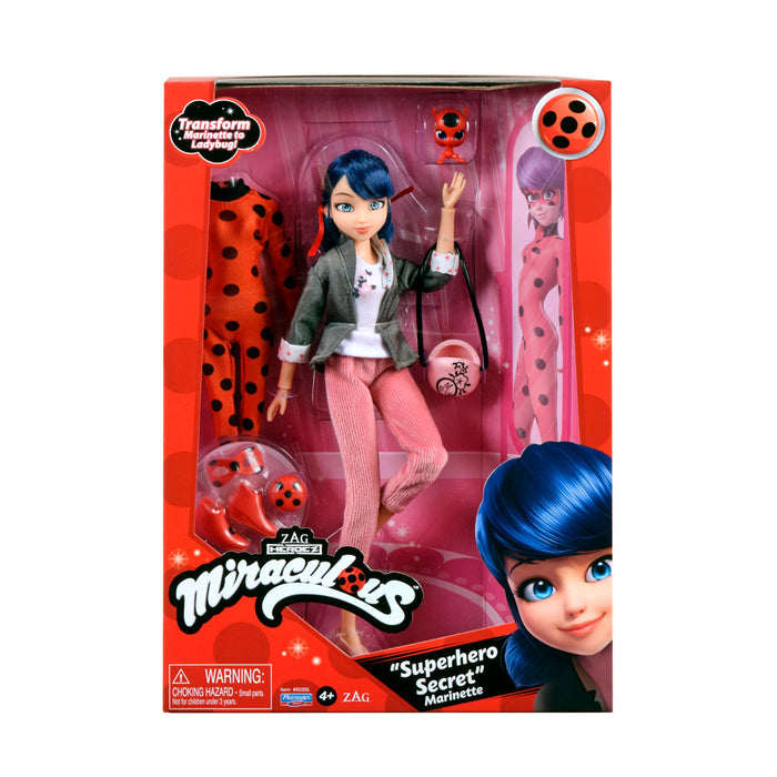 MIRACULOUS Ladybug and Cat Noir Figure Character Marinette with Ladybug and Kwami costume