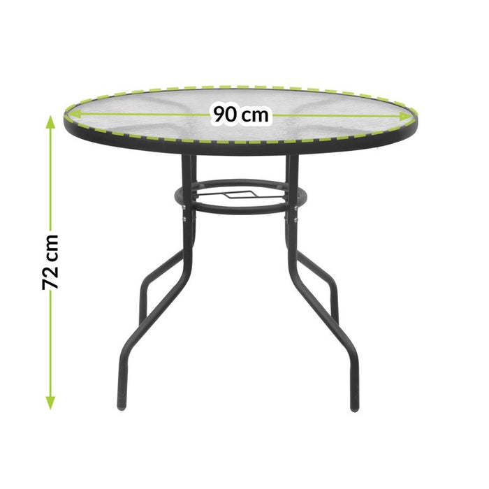 Garden table with glass top JUPITER 90cm
