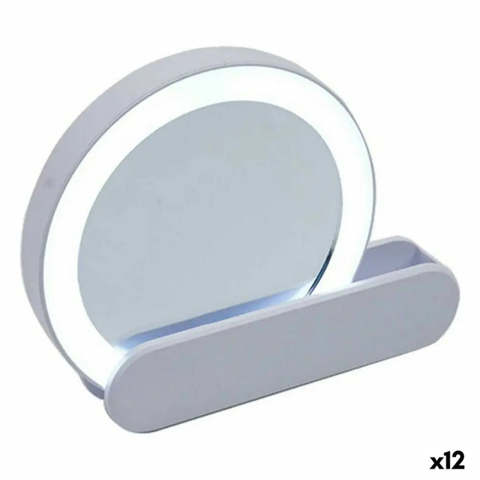 Mirror Berilo White ABS 9 x 2 x 10 cm LED Light (12 Units) - Баня<<<Дом Градина<<<BigBuy&&&Аксесоари и