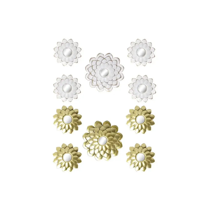 Mirror Set DKD Home Decor Mirror Champagne Golden White PP 2 Units (35 x 1,5 x 35 cm) - Декорация и Осветление<<<Дом