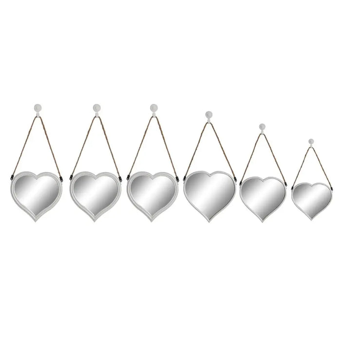 Mirror Set DKD Home Decor Scandi Crystal White polypropylene (26 x 3 x 26 cm) (2 Units) - Декорация и Осветление<<<Дом