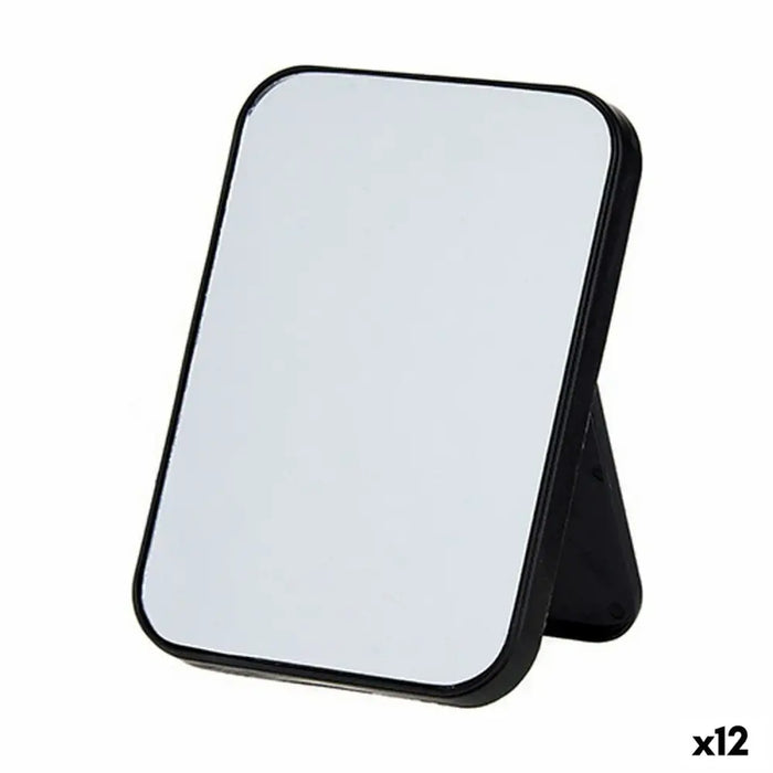Mirror with Mounting Bracket Berilo White Black polypropylene 1,7 x 20 x 14 cm 14 x 20 x 1,7 cm (12 Units) - Баня<<<Дом