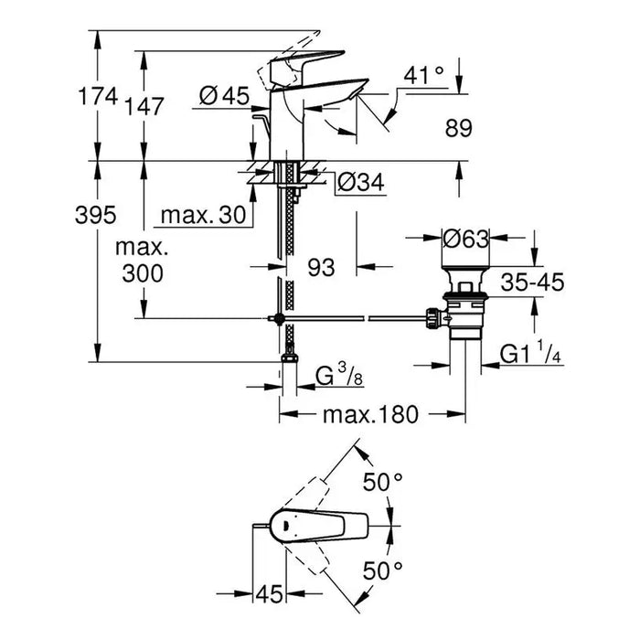 MIXER GROHE START EDGE NEW - Смесители<<<Смесители и душове<<<Баня<<<Praktiker&&&Единични смесители<<<Смесители и