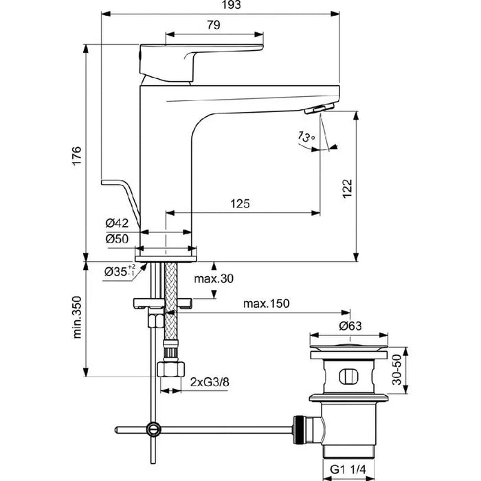 MIXER IDEALSTANDARD CERAFINE - Смесители<<<Смесители и душове<<<Баня<<<Praktiker&&&Единични смесители<<<Смесители и