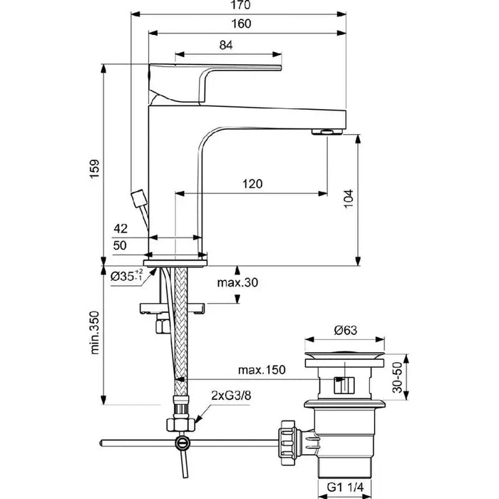MIXER IDEALSTANDARD ESLA - Смесители<<<Смесители и душове<<<Баня<<<Praktiker&&&Единични смесители<<<Смесители и