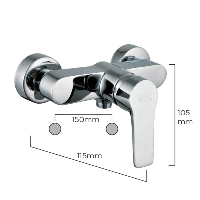 Mixer Tap EDM 01148 Silver Stainless steel Brass Zinc 11 5 x 10,5 cm - Баня<<<Дом Градина<<<BigBuy&&&Аксесоари и