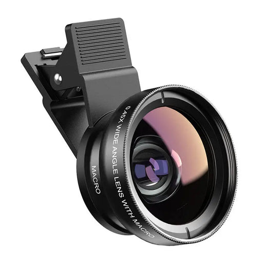 Mobile lens APEXEL APL-0.45XWM 0.45x wide angle + 12.5x macro lens (black) - Phone lenses<<<Accessories<<<Photo