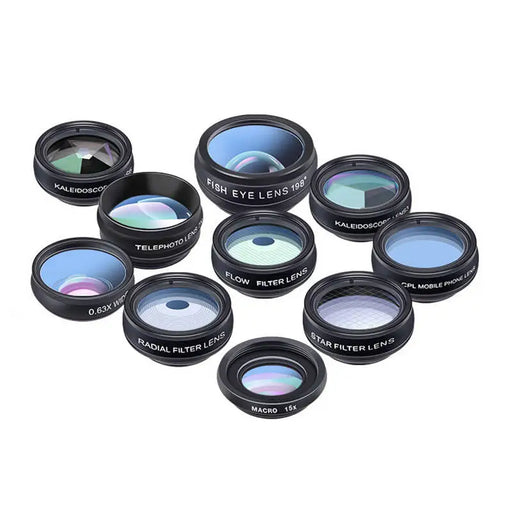 Mobile lens kit APEXEL APL-DG10 10 in 1 (black) - Phone lenses<<<Accessories<<<Photo and cameras<<<InnproXML