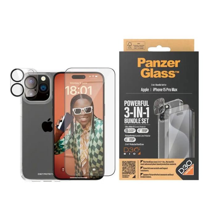 Mobile Screen Protector Panzer Glass B1175 + 2812 Apple iPhone 15 Pro Max - Протектори за Екран<<<Електроника Телефони
