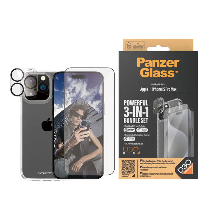 Mobile Screen Protector Panzer Glass B1175 + 2812 Apple iPhone 15 Pro Max - Протектори за Екран<<<Електроника Телефони