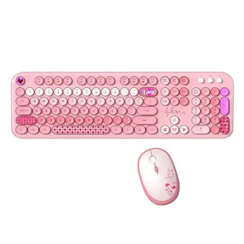 MOFII Lovely 2.4G Wireless Keyboard + Mouse Set (Pink) - Mice keyboards<<<IT Accessories<<<InnproXML