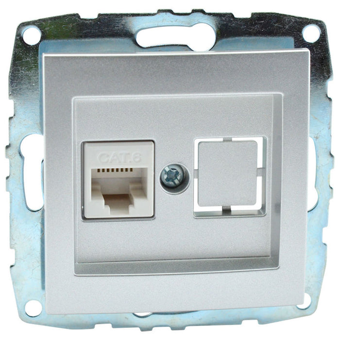 SOCKET RJ45CAT6 MEH.SILVER DESPINA MONO SILVER
