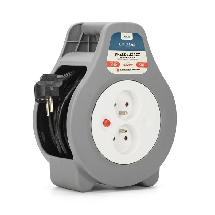 Montis Przedłużacz domowy zwijany 10m MT189 2 AC outlet(s)