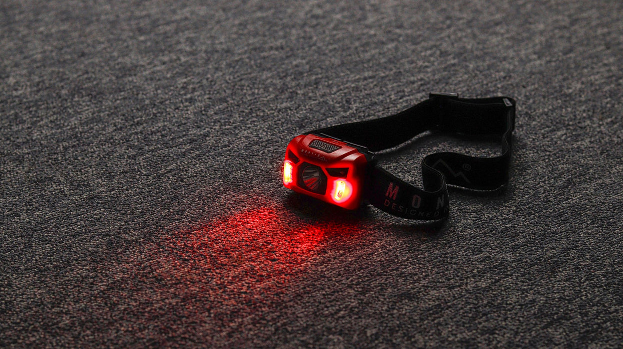 Montis Bateryjna latarka nagłowna z sensorem MT002 Red, Black Headband flashlight LED