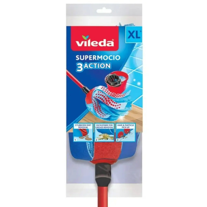 Mop Vileda 3Action Velour XL Blue Red - Други продукти за почистване<<<Почистване Прахосмукачки И Гладене<<<Дом