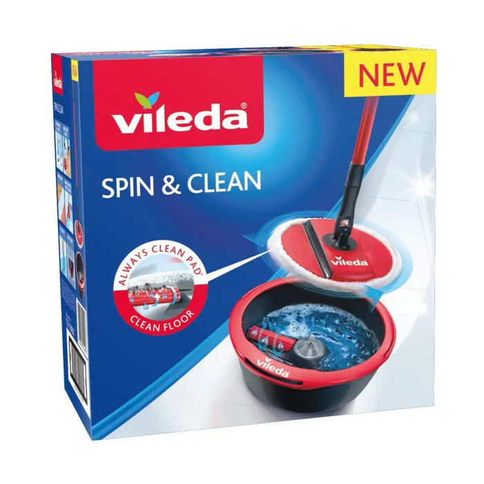 Mop with Bucket Vileda Spin & Clean Rotating polypropylene - Почистване Прахосмукачки И Гладене<<<Дом