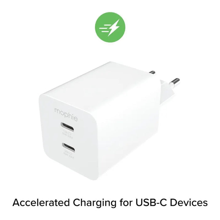Mophie Essentials Dual USB-C-PD-50W Charger 409911854