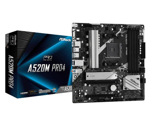 Motherboard ASRock A520M Pro4 AMD AM4 - Гейминг дънни платки<<<Гейминг компоненти<<<Гейминг<<<ALSO&&&Дънни