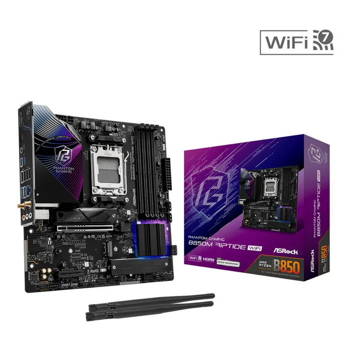 Motherboard ASRock B850M RIPTIDE WIFI7 socket AM5 - Дънни платки<<<Компютърни компоненти<<<ValiAPI&&&Дънни