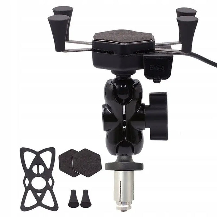 MOTORBIKE PHONE HOLDER FREEDCONN MC7C + BM2R HEAD TUBE ATTACHMENT - HoldersAKG-UCH<<<GSM accessoriesAKG<<<ActionPL