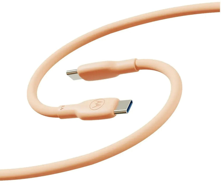 Cable Motorola Silicone 5A Peach Fuzz USB-C to USB-C Cable 2m
