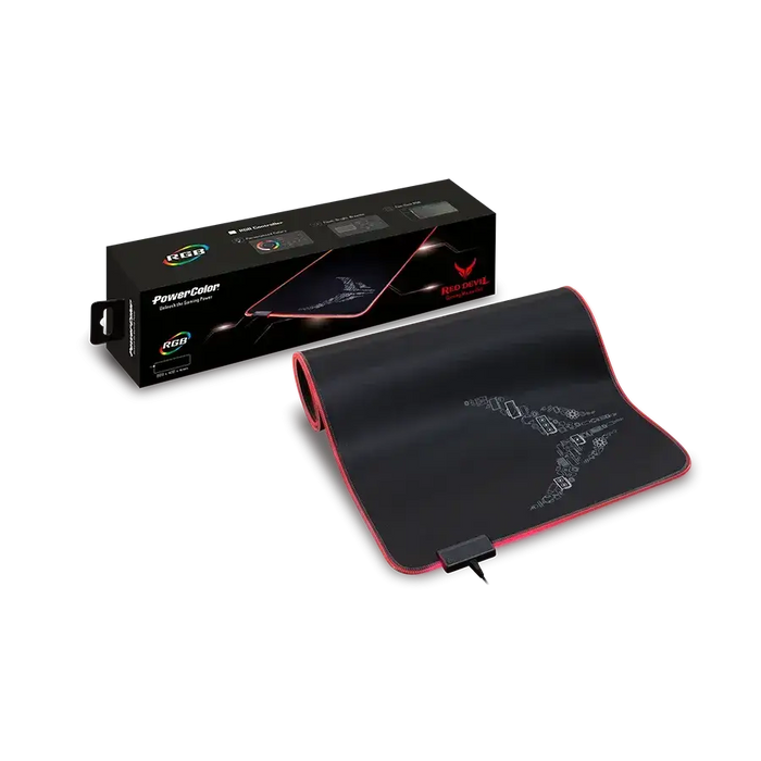 Mouse pad PowerColor Red Devil RGB - XL - Падове за мишки<<<Мишки и презентъри<<<Периферия и