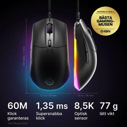 Mouse SteelSeries 62515 Black 8500 dpi - Електроника Периферни и резервни части<<<Компютри|