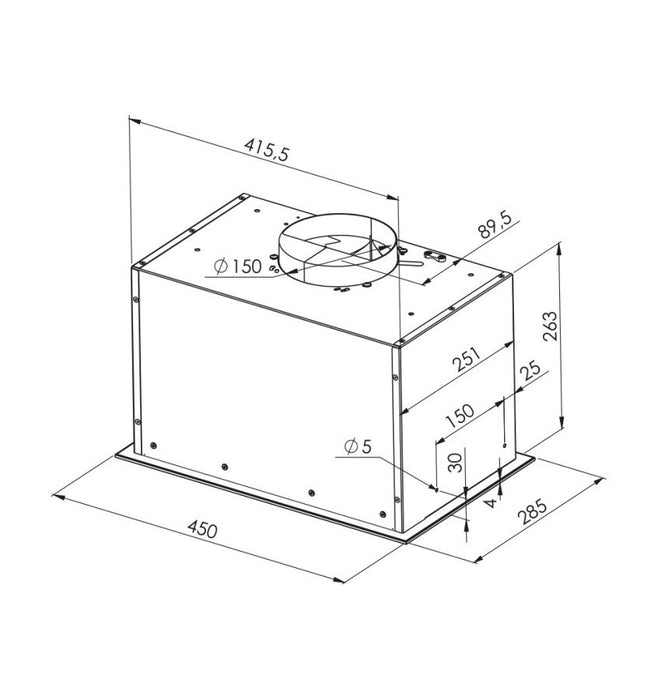 Recessed hood MPM-45-OW-06/W