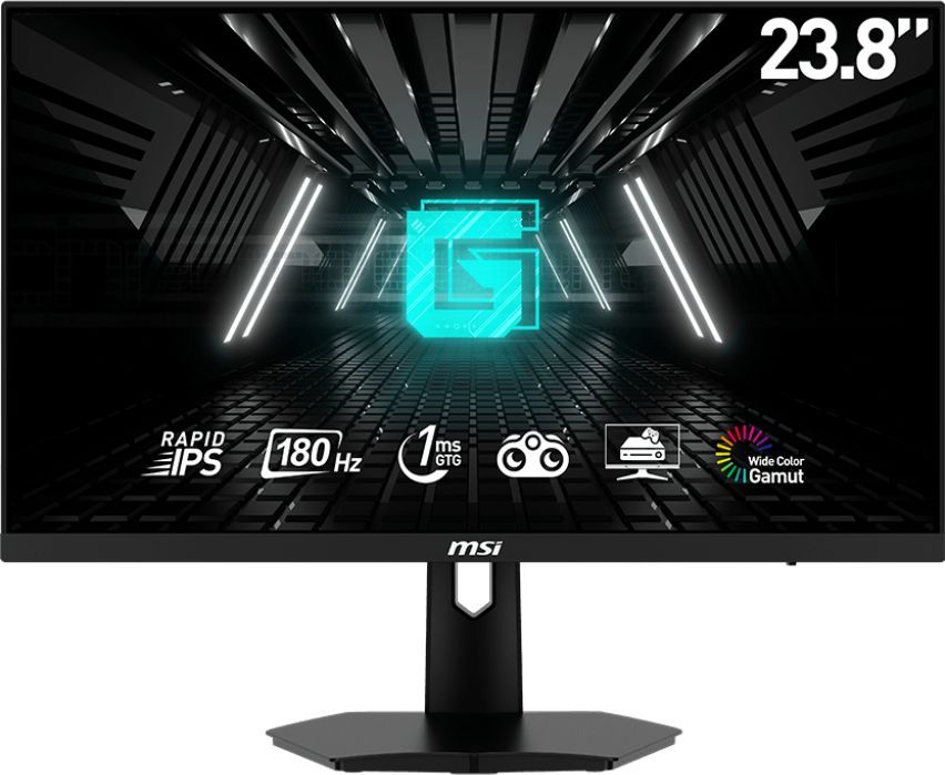 MSI G244F E2 Esports Gaming Monitor, 23.8", 1ms, 180Hz Rapid IPS, 1920x1080, Adaptive-Sync, Night Vision, Anti-Flicker, Less Blue Light Pro, Console Mode, 300nits AG, 16.7M, 1000:1, DP(1.2a), 2xHDMI(2.0b), Earphone out, Tilt, VESA 75, Black, 4.2kg