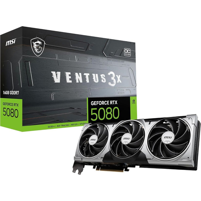 Graphics card MSI RTX 5080 16G VENTUS 3X OC GEFORCE RTX 5080 16 GB GDDR6X GDDR7