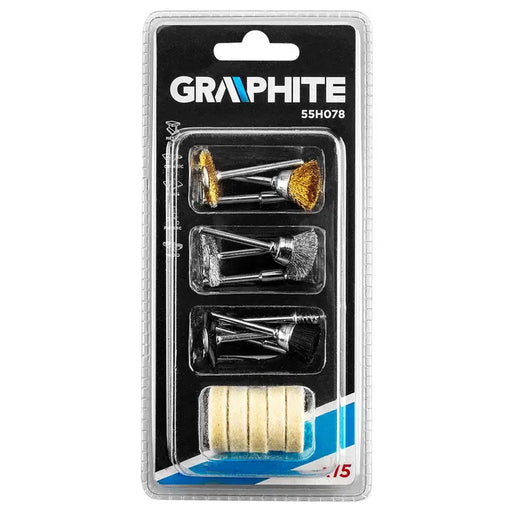 MULTIFUNCTIONAL GRINDER SET 15 PIECES GRAPHITE 55H078 - Аксесоари за dremel<<<Консумативи за