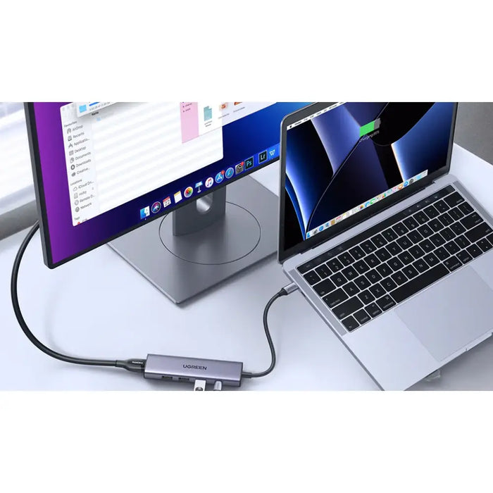 Multifunctional HUB 5in1 USB-C - HDMI 1.4 / 3 x USB-A / USB-C PD 100W Ugreen CM511 - gray - USB hubs<<<HurtelXML