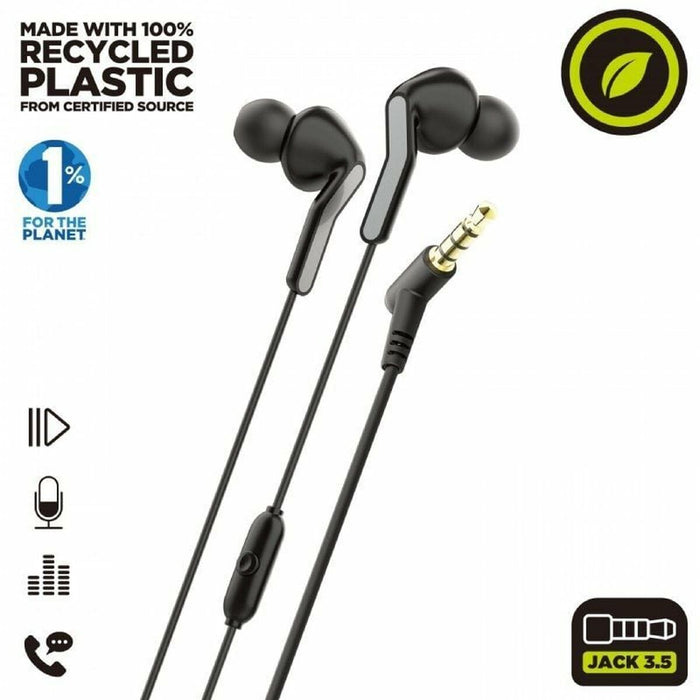 Headphones with Microphone Muvit MCHPH0004 Black