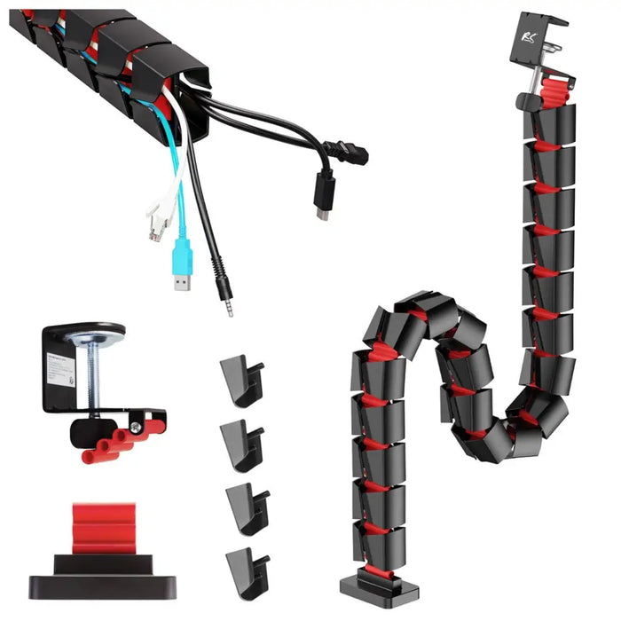 Nano RS desk cable organizer / cable grille 1345mm black and red RS125 - Cable coversTVA-MAS<<<TV