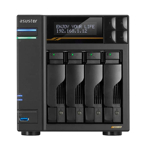 NAS Asustor AS6804T; Tower; 4x (3.5’’ SATA HDD/ 2.5’’ SSD); AMD Ryzen Embedded V3C14; 16G ECC DDR5 SODIMM (max. 64GB)