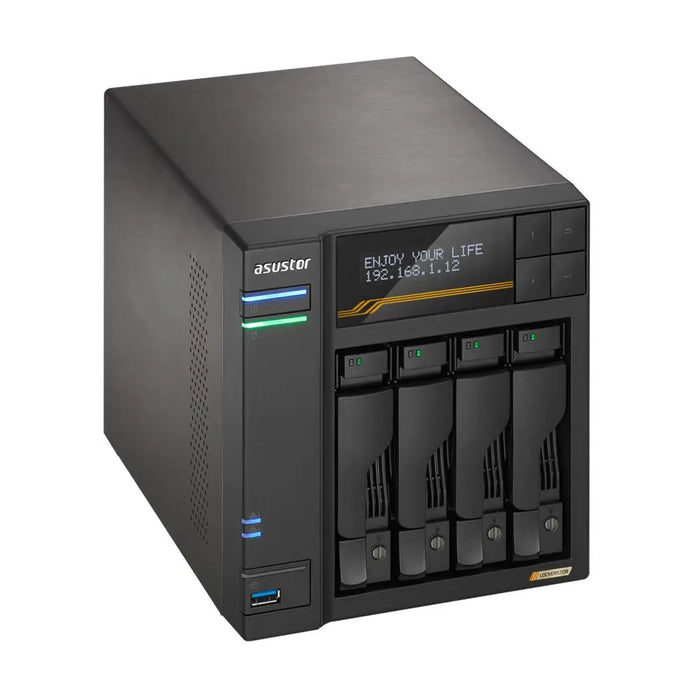 NAS Asustor AS6804T; Tower; 4x (3.5’’ SATA HDD/ 2.5’’ SSD); AMD Ryzen Embedded V3C14; 16G ECC DDR5 SODIMM (max. 64GB)