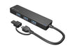 Natec Hub Mayfly USB-C 3.0 4 Port + USB-A Adapter Black - Аксесоари<<<NATEC компютърна
