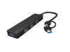 Natec Hub Mayfly USB-C 3.0 4 Port + USB-A Adapter Black - Аксесоари<<<NATEC компютърна