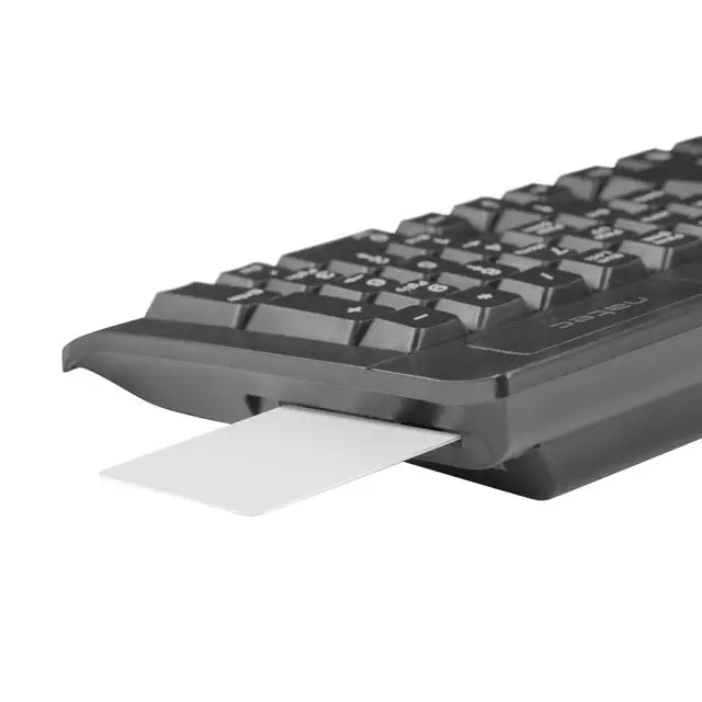 Natec Keyboard Moray US Layout With Id Card Reader Black - Клавиатури<<<NATEC компютърна