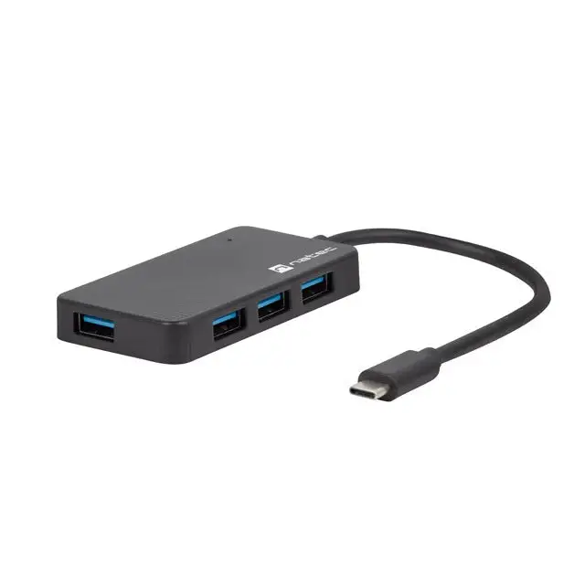 Natec usb 3.0 hub silkworm 4-ports black usb-c - Аксесоари<<<NATEC компютърна