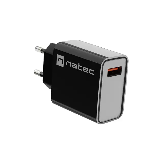Natec USB Charger Ribera 1X USB-A 18W Black - Аксесоари<<<NATEC компютърна периферия<<<NATEC<<<PolyComp&&&USB зарядни и