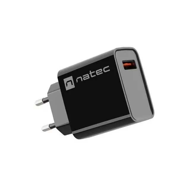 Natec USB Charger Ribera 1X USB-A 18W Black - Аксесоари<<<NATEC компютърна периферия<<<NATEC<<<PolyComp&&&USB зарядни и