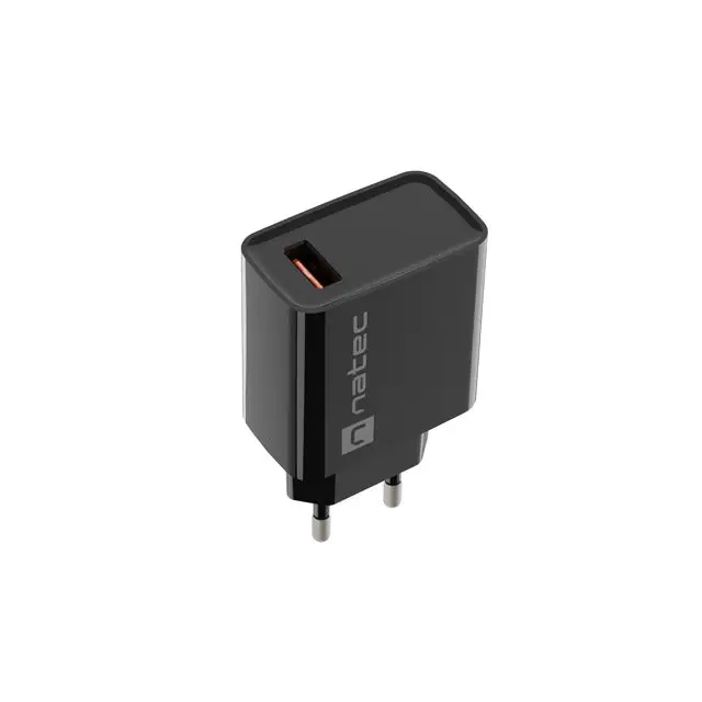 Natec USB Charger Ribera 1X USB-A 18W Black - Аксесоари<<<NATEC компютърна периферия<<<NATEC<<<PolyComp&&&USB зарядни и