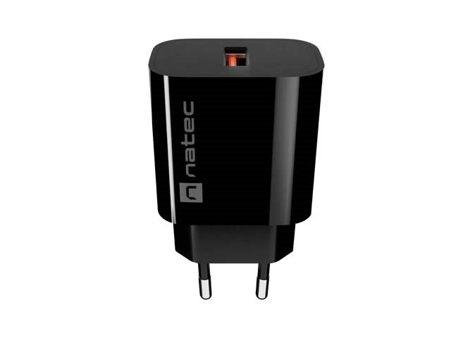 WALL CHARGER NATEC RIBERA 1X USB-A 18W BLACK