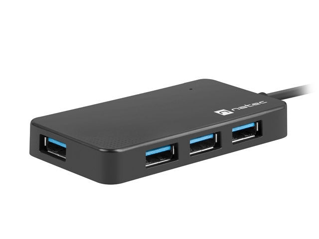 Natec usb 3.0 hub silkworm 4-ports black usb-c