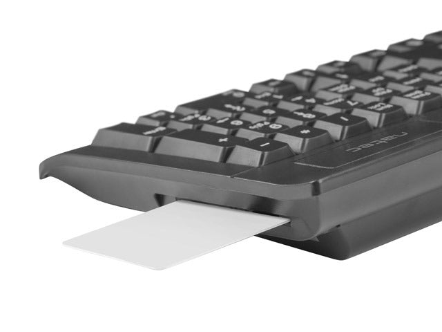 Natec Keyboard Moray US Layout With Id Card Reader Black