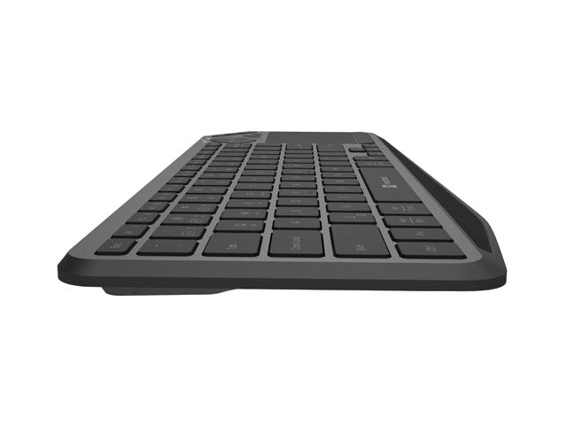 Natec Turbot 2 Keyboard, US, Wireless, BT, 2.4GHz, X-Scissors with Touchpad for Smart TV, Black-Gray